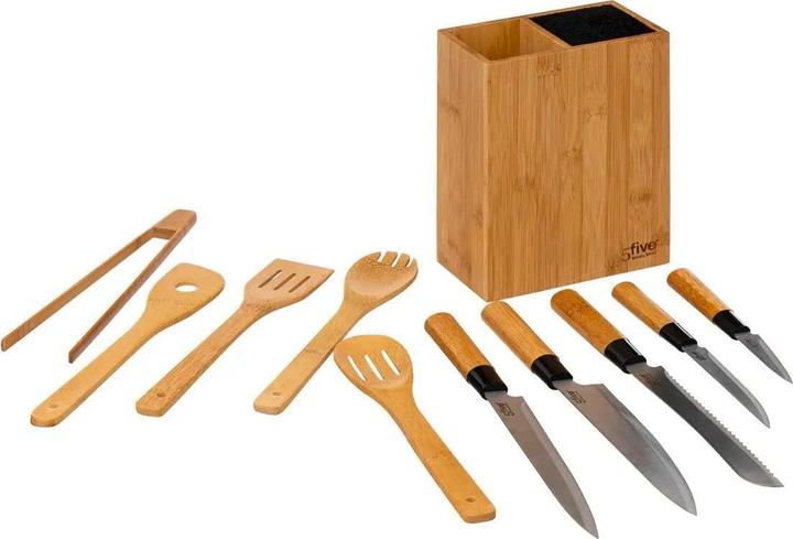 Immagine prodotto 5Five Set di coltelli e utensili da cucina - bambù - 11 pezzi