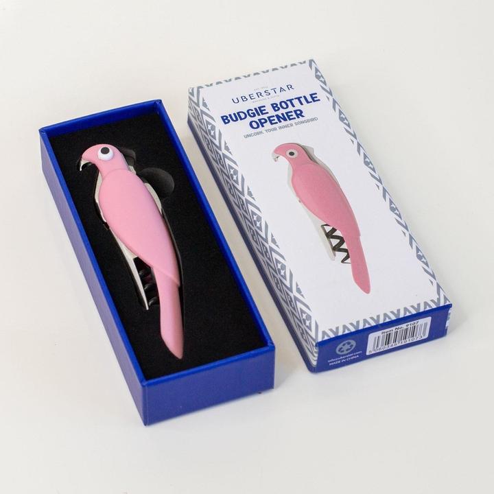 Actual product image Uberstar Bottle opener budgie pink (Corkscrew)