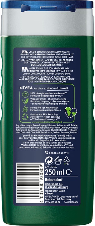 Actual product image NIVEA Sensitive Pro shower gel (250 ml)