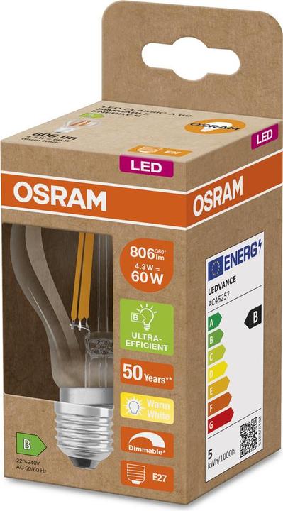 Produktbild Osram Classic (E27, 4.30 W, 806 lm, 1 x, B)
