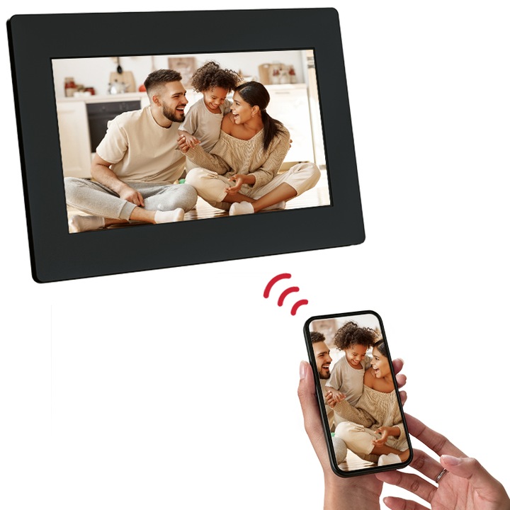 Produktbild AGFAPHOTO Agfa Photo APF700WIFI Connected Digital Photo Frame 7 black (7", 1024 x 600 Pixel)
