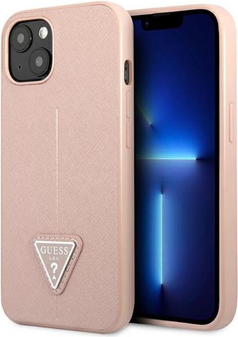 Produktbild Guess GUHCP14SPSATLP iPhone 14 6,1" różowy/pink hardcase SaffianoTriangle Logo (Apple iPhone 14)