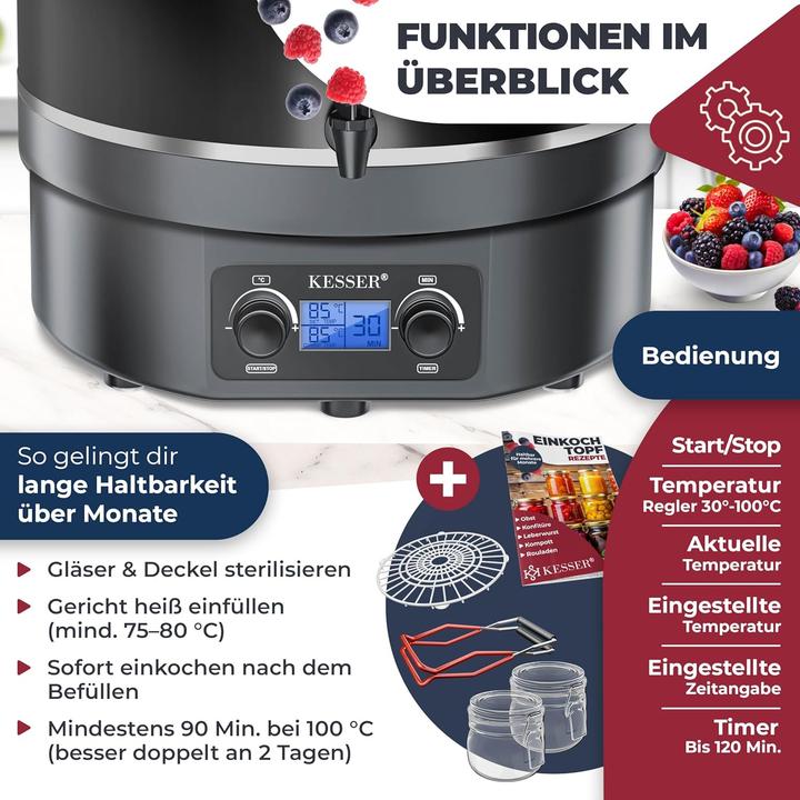 Produktbild Kesser Einkochautomat mit Timer und Abschaltautomatik (27 l)