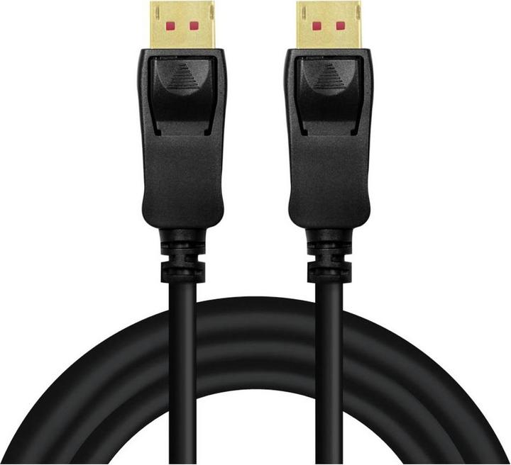 Image du produit LogiLink Câble DisplayPort, DP/M à DP/M, 8K/60 Hz, AMP, noir, 10 m (10 m, DisplayPort, 1.4)