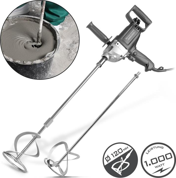 Stahlwerk mortar stirrer 1,000 W stirrer 550 rpm additional whisk clockwise/anticlockwise speed control