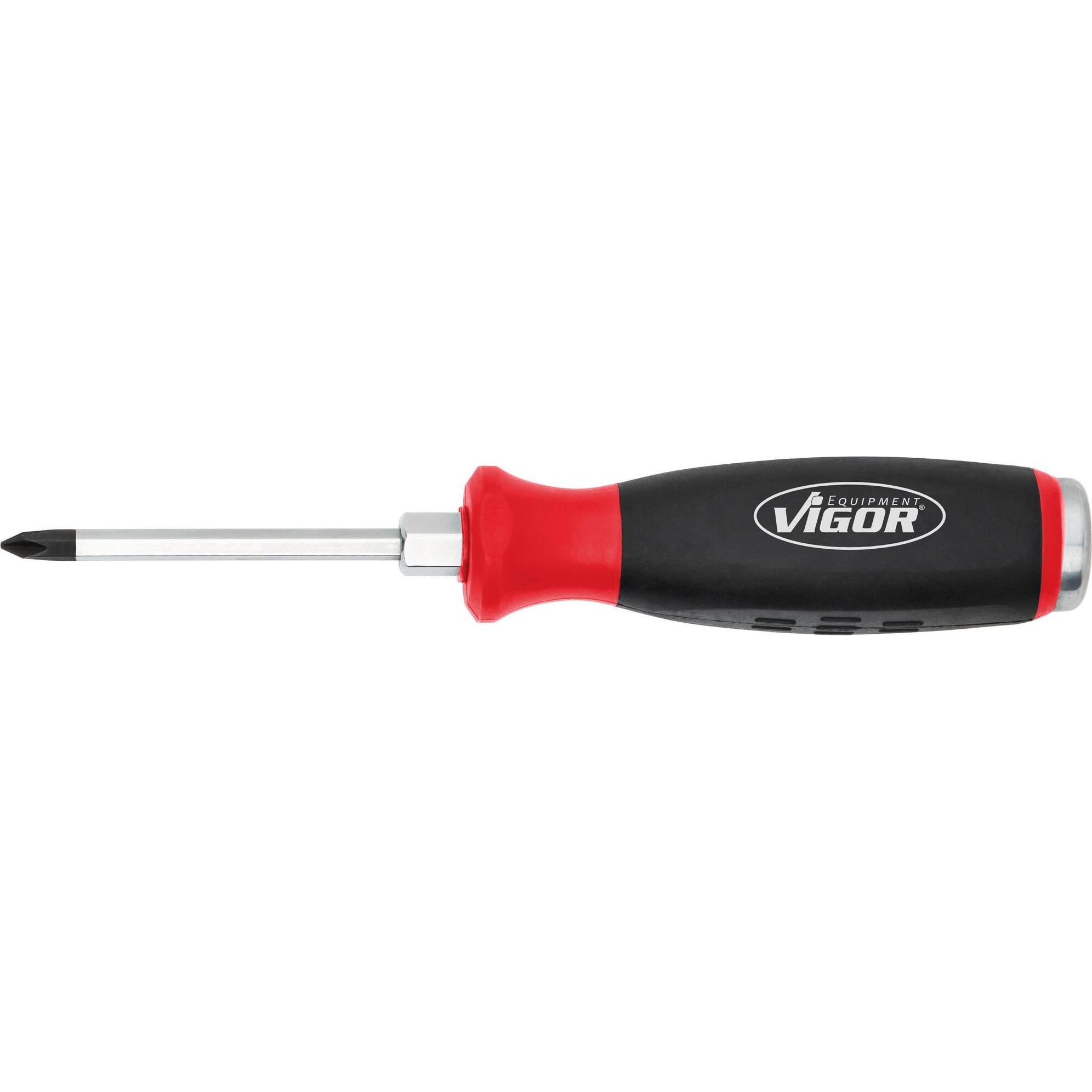 Vigor, Cacciavite, Phillips-Recess screwdriver with impact cap ∙ with square input shaft ∙ V5010-PH1 ∙ Profilo i…