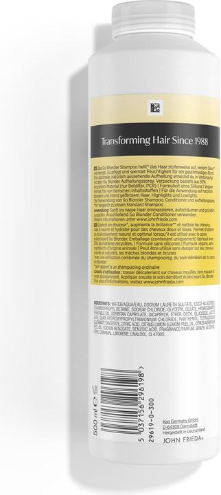 Actual product image John Frieda Go Blonder Shampoo 500ml (Liquid shampoo)