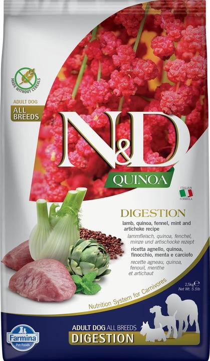 Produktbild Farmina N&D Quinoa Dog Digestion Lamb Adult Mini - Trockenfutter für Hunde - 2.5 kg (Adult, 1 Stk., 2500 g)