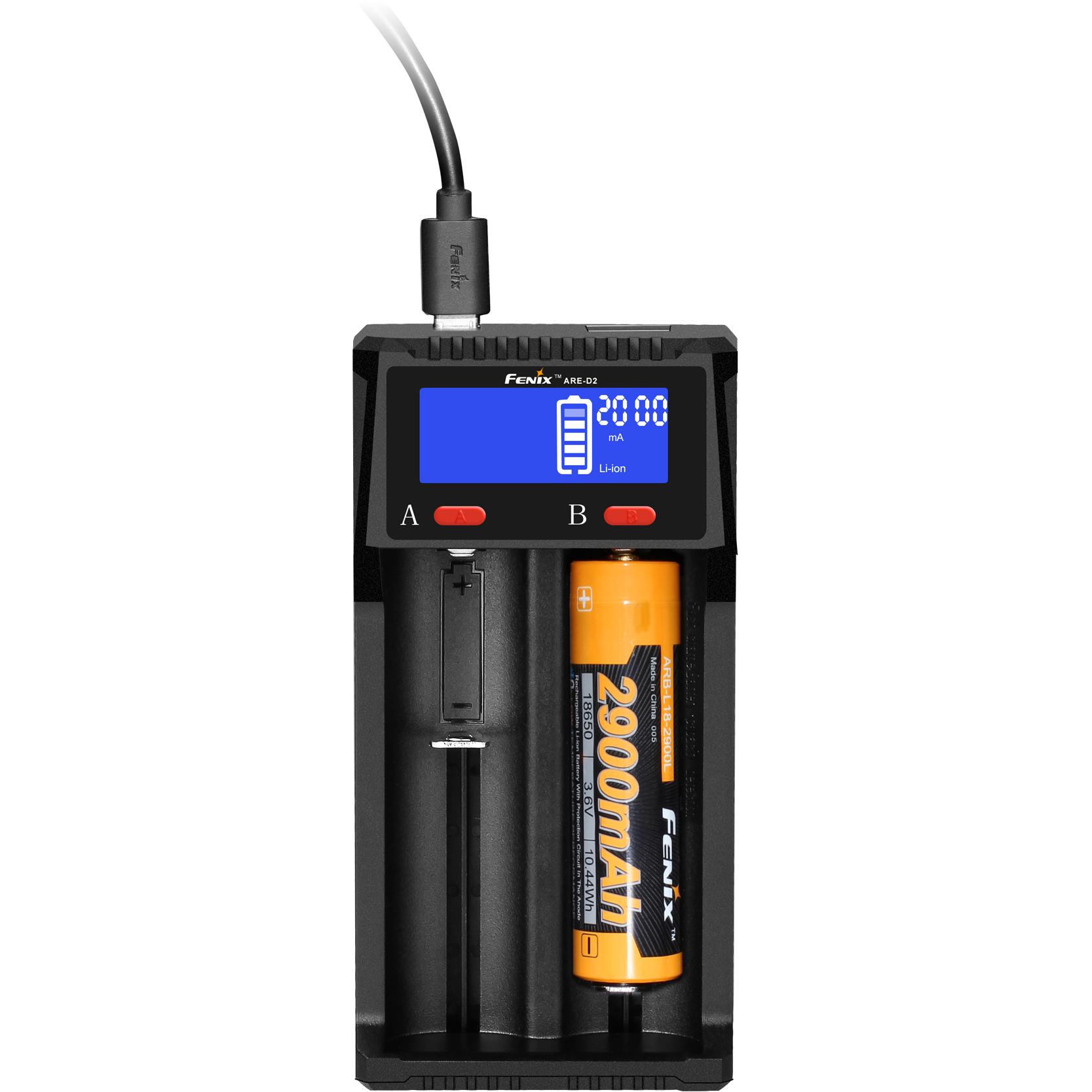 Fenix ARE-D2 (26650, C, AAA, AA, Caricabatterie senza batteria), Caricabatterie