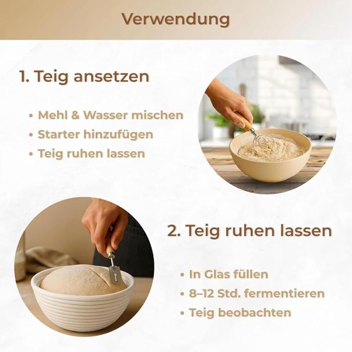 Produktbild Sauerteig-Starter-Set mit Gärkörbchen