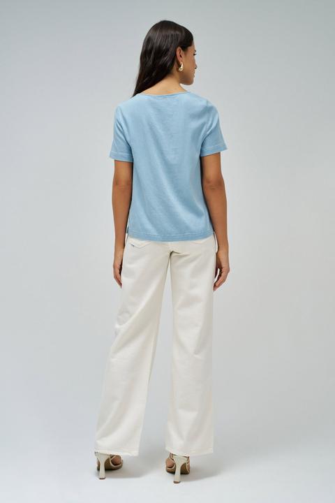 Immagine prodotto Salsa Jeans Kurzarmbluse Lightdenim Blouse Metalic Detail (XS)