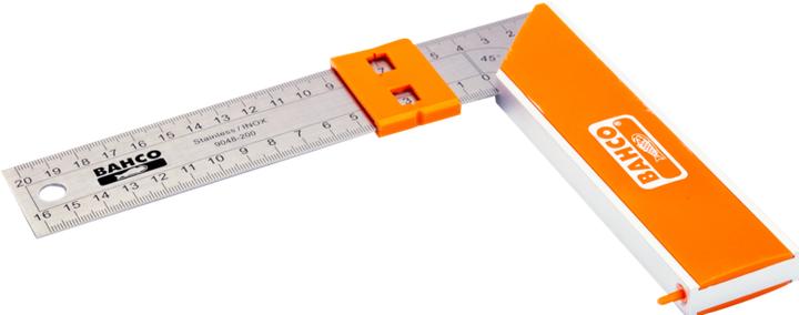 Actual product image Bahco Carpenter's square with steel blade and sliding mark 400 mm