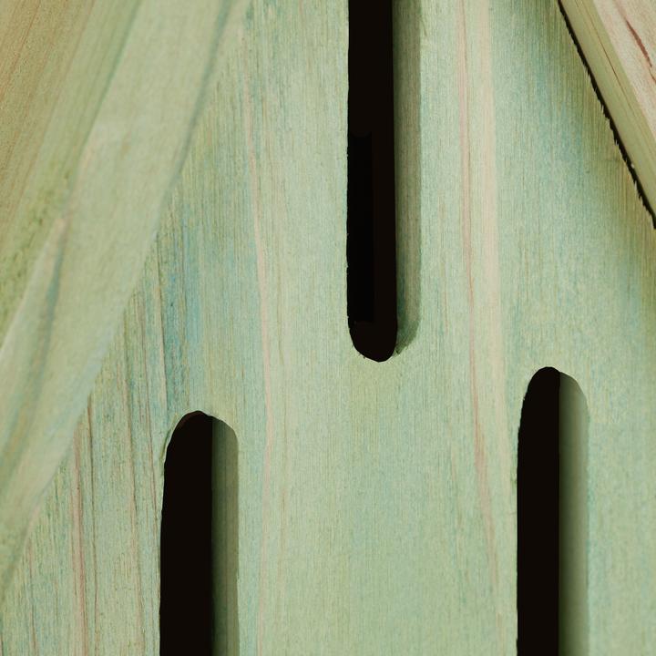 Actual product image Relaxdays Triangular Insect Hotel on Stand (Catchy tunes, Lacewings, Wild bees, Ladybirds)