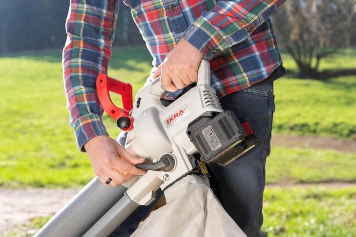 Actual product image Ikra 3-in-1 Leaf Vacuum Blower Shredder with 2 Rechargeable Batteries & Dual Charger (Rechargeable battery operated, Leaf blower, Leaf vacuums)