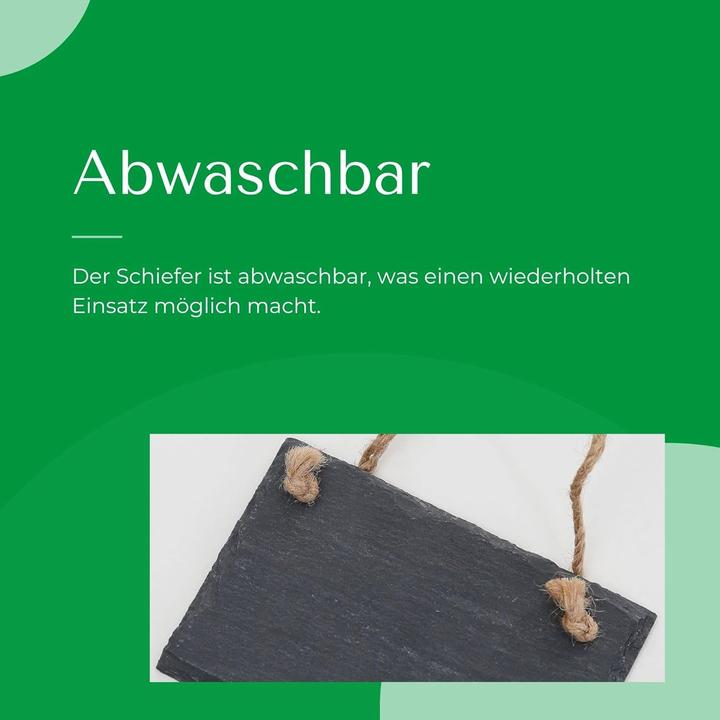 Produktbild Novaliv Schiefertafel zum Aufhängen mit Juteband Memotafel Kreidetafel Wandeko (2, 9 cm Tafel) (Wandtafel, 15 x 15 cm)