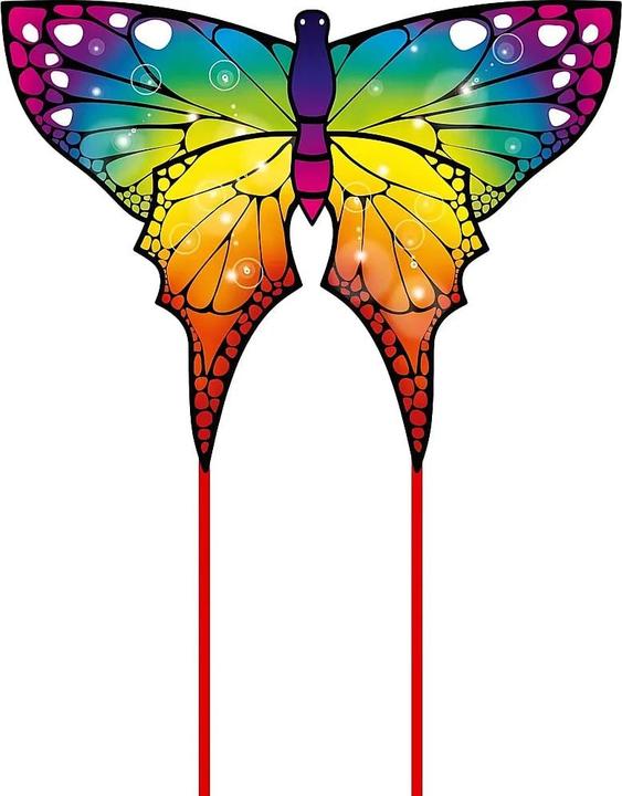 Actual product image Invento Drachen Ecoline Butterfly I Rainbow, 97 cm, Griff mit 25 m Schnur, ab 5 Jahren