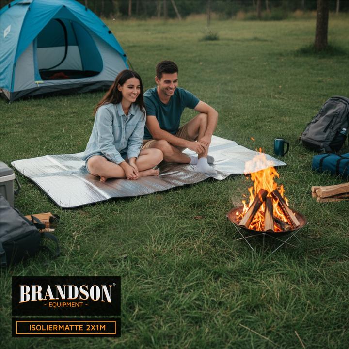 Produktbild Brandson Isomatte faltbar, Campingmatte, outdoor, ultraleicht, Aluminium, EPE-Schaum, 2x1x0,02 m, 200x100 cm