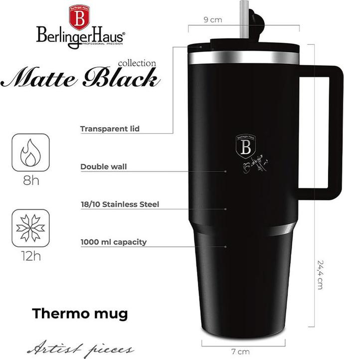 Produktbild BerlingerHaus Haus Thermobecher Black Silver Collection (1 l)