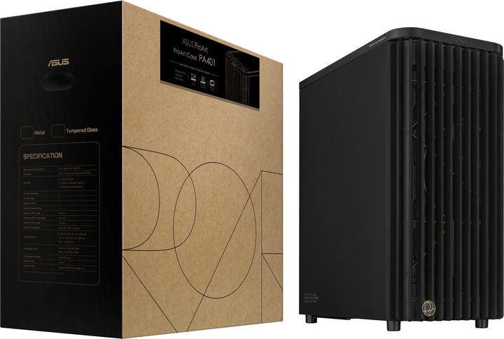 Produktbild ASUS Case PROART PA401 WOOD METAL PWM BLACK (ATX)