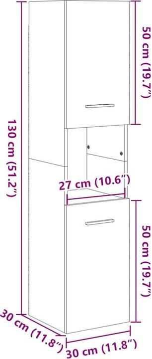 Immagine prodotto vidaXL Badezimmerschrank (30 x 30 x 130 cm)