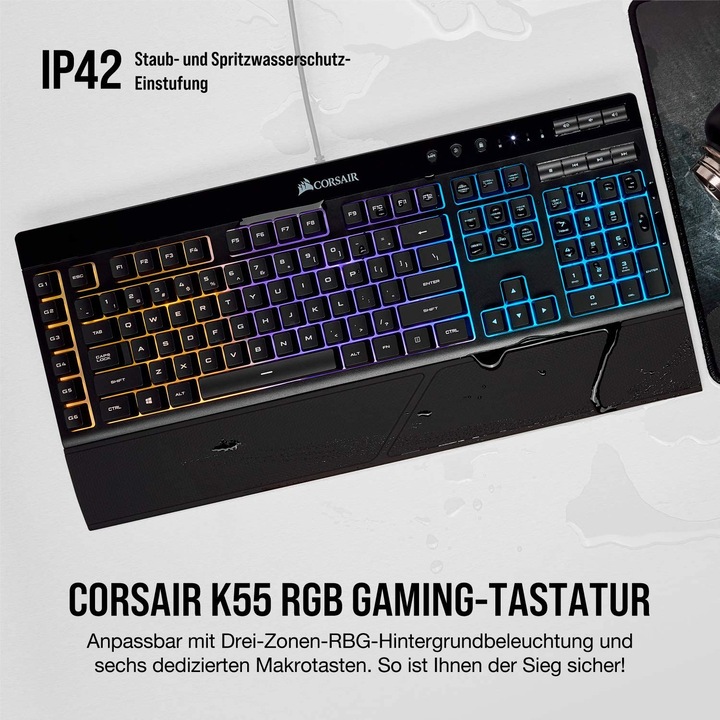 Produktbild Corsair K55 Rgb (DE, Kabelgebunden)