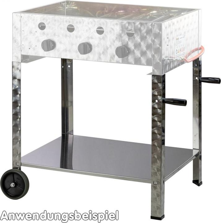 Produktbild Dema Edelstahl Untergestell Gestell fahrbar mobil für Gasbräter Gasgrill Grill 17545