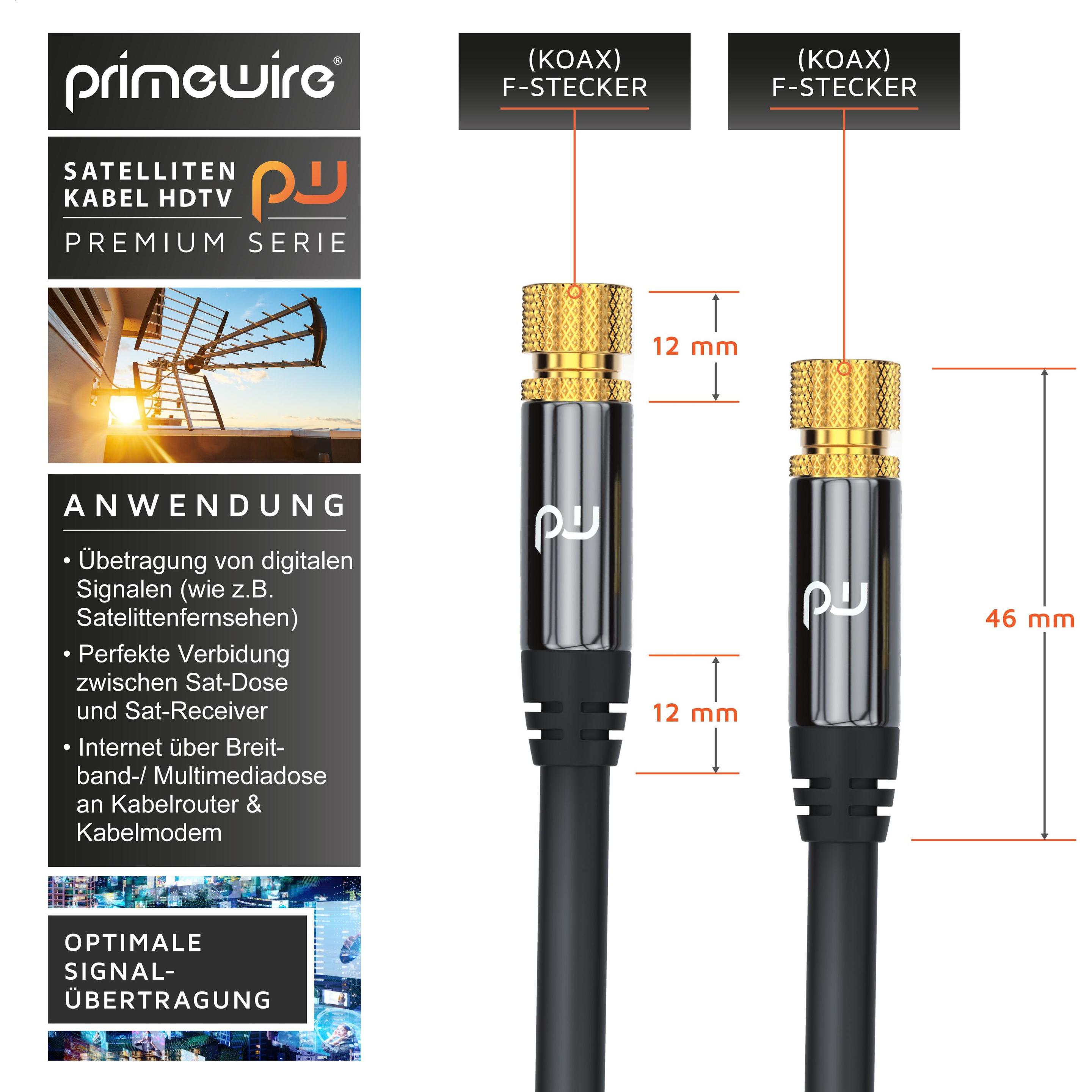 Thumbnail - Primewire SAT Kabel HDTV - Premium SAT Koaxialkabel - TV HDTV Radio DVB-T DVB-C DVB-S DVB-S2, 4 Fach Schirmung (135 dB, ...