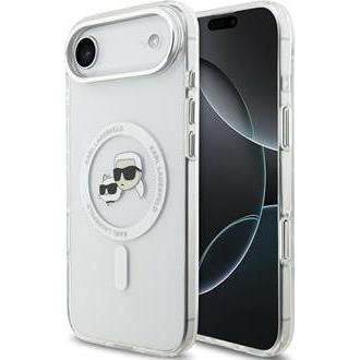 Karl Lagerfeld IML K&CH Heads Metal Frame MagSafe Case for iPhone Air Transparent (Apple iPhone Air), Cover smartphone, Trasparente