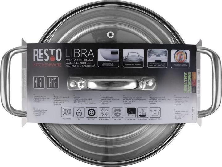 Image du produit Resto CASSEROLE D22CM 4.6L/92004 (22 cm, Casserole, Acier inoxydable)