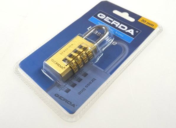 Actual product image Gerda SPARTA KD-WA-009 Padlock with Code S30 Brass