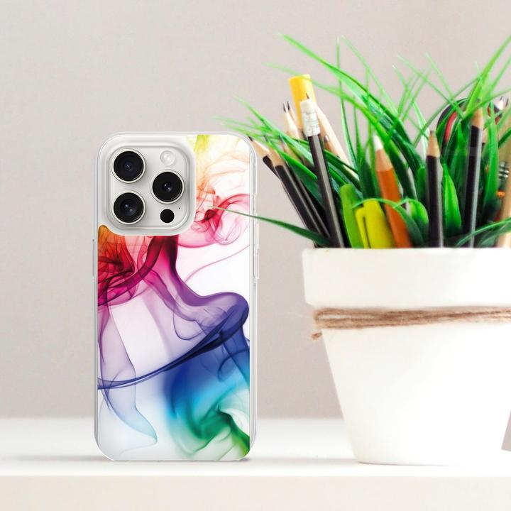 Produktbild DeinDesign Silikon Hülle für Apple iPhone 15 Pro Handyhülle Case Smartphone Schutzhülle Farbe Regenbogen (Apple iPhone 15 Pro)