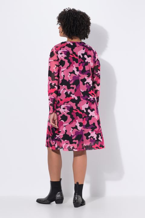 Actual product image Angel of Style Long-sleeve camouflage gathered mesh dress (52)