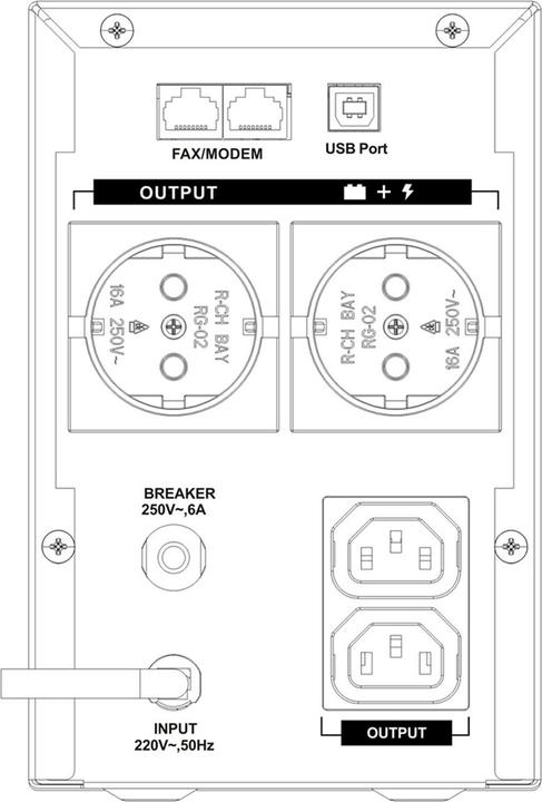Image du produit GBC USV Unterbrechungsfreie Stromversorgung 1200VA 720W, AVR Spannungsregler, 2x IEC, 12V 9Ah Batterie (1200 VA, 720 W)