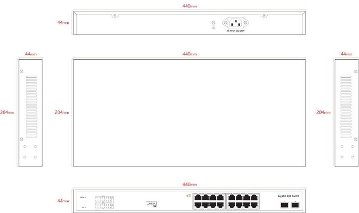 Produktbild Ernitec Unmanaged Intelligent 16 PoE (16 Ports)