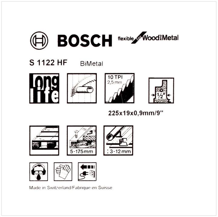 Produktbild Bosch Professional Zubehör Säbelsägeblatt S 1122 HF, Flexible for Wood and Metal, 5er-Pack