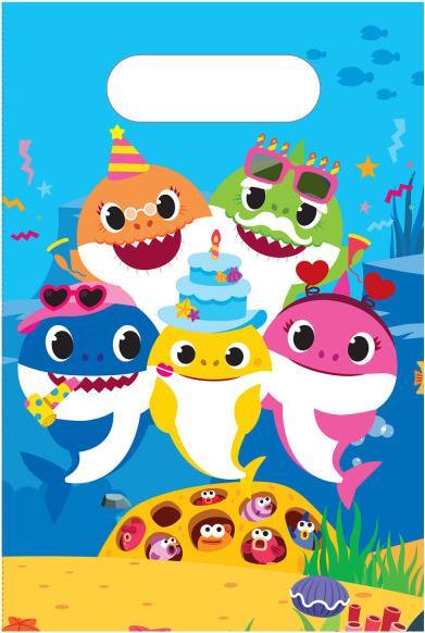 Actual product image Amscan Sacs de fête d'anniversaire Baby Shark