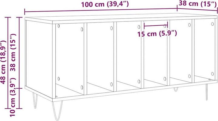 Produktbild vidaXL Medienaufbewahrungsschrank (100 x 38 x 48 cm)