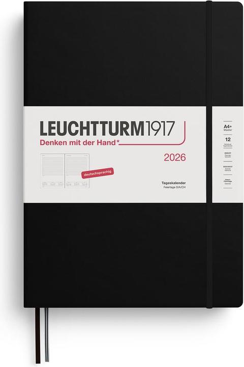 Tageskalender Master A4 Schwarz 2026 (German)