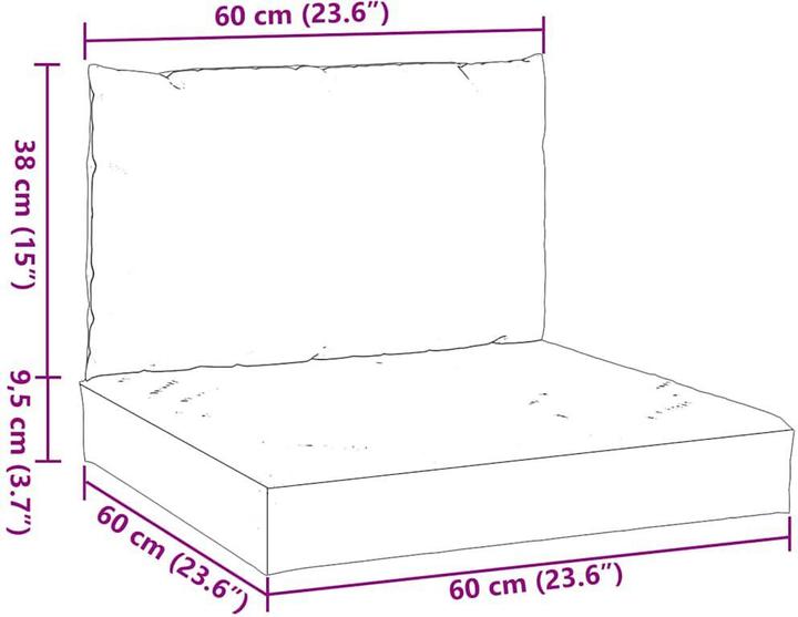 Actual product image vidaXL 10-piece garden lounge set with cushions (60 x 60 x 8 cm)