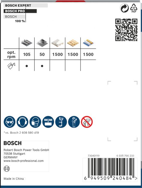 Nutritional values and ingredients Bosch Professional Zubehör Hole saw (83 millimetres)