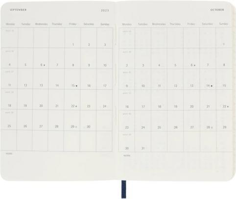 Produktbild Moleskine 18 Monate Wochen Notizkalender 2023/2024, Pocket/A6, 1 Wo = 1 Seite, rechts linierte (9 x 14 cm)