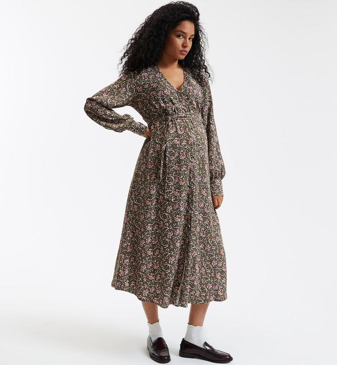 Actual product image La Redoute Collections Maternity midi dress with floral pattern (38)