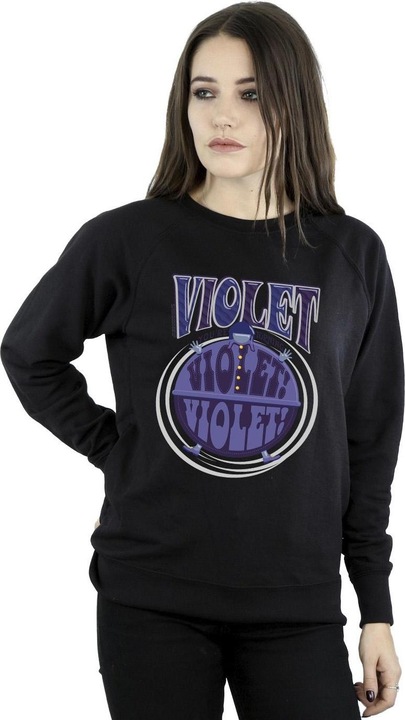 Actual product image Willy Wonka & the Chocolate Factory Womens/Ladies Violet Turning Violet Sweatshirt (5XL)
