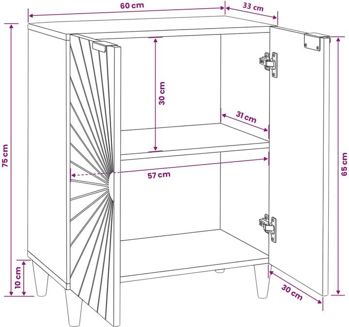 Image du produit vidaXL Zeitgenössisches Sideboard (33 x 60 x 75 cm)