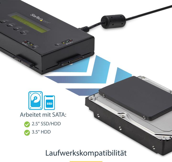 Actual product image StarTech Hard drive eraser for 6.35cm/2.5 or 8.89cm/3.5 inch SATA drives - 4 bays - Standalone...