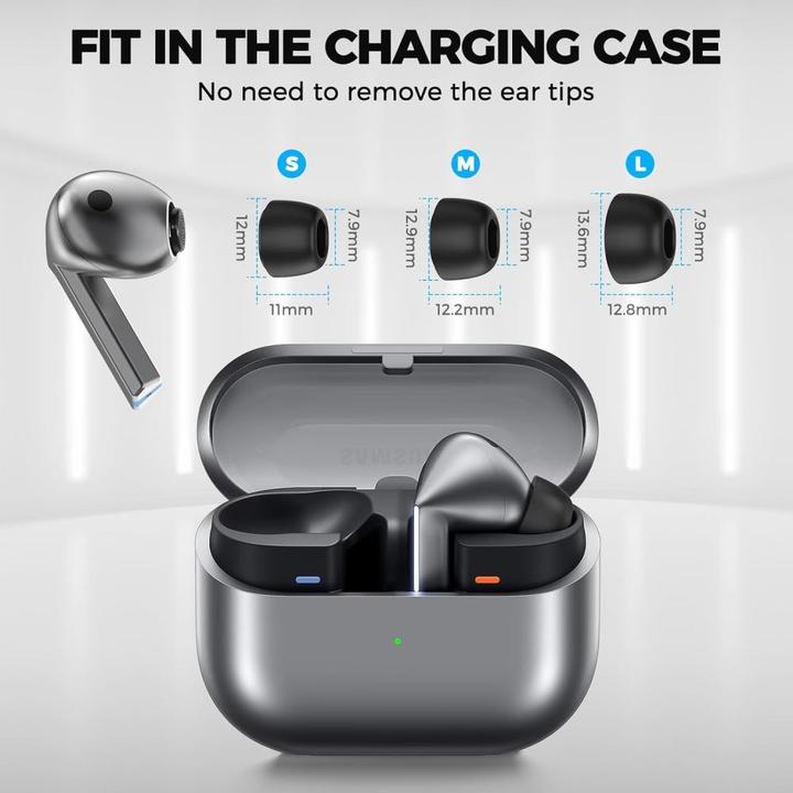 Produktbild Tech-Protect Ear Tips für Samsung Galaxy Buds 3 Pro in den Grössen S / M / L - Schwarz (3 Stk.)