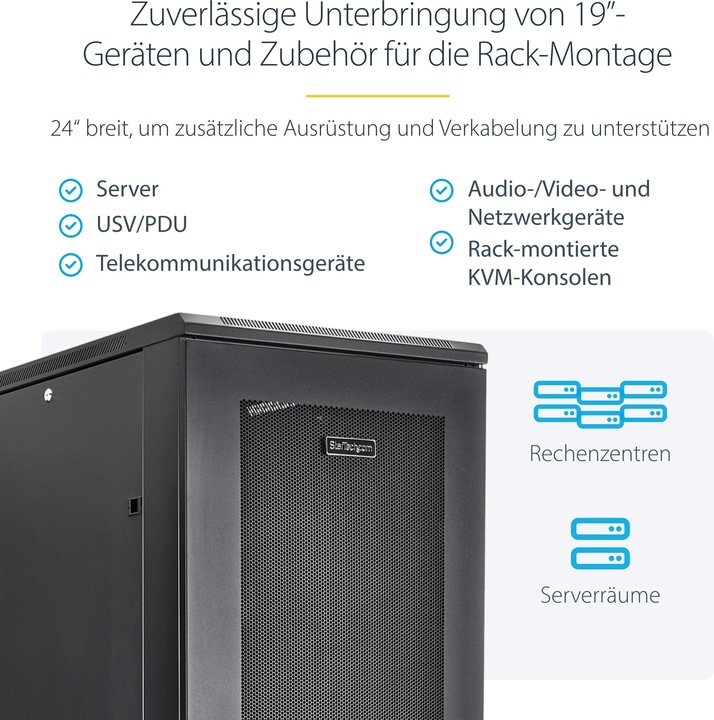 Produktbild StarTech Mount Your Server Or Networking Equipment In This 42u Server Cabinet - 42u Rack (42 HE, 19 Zoll Rack)