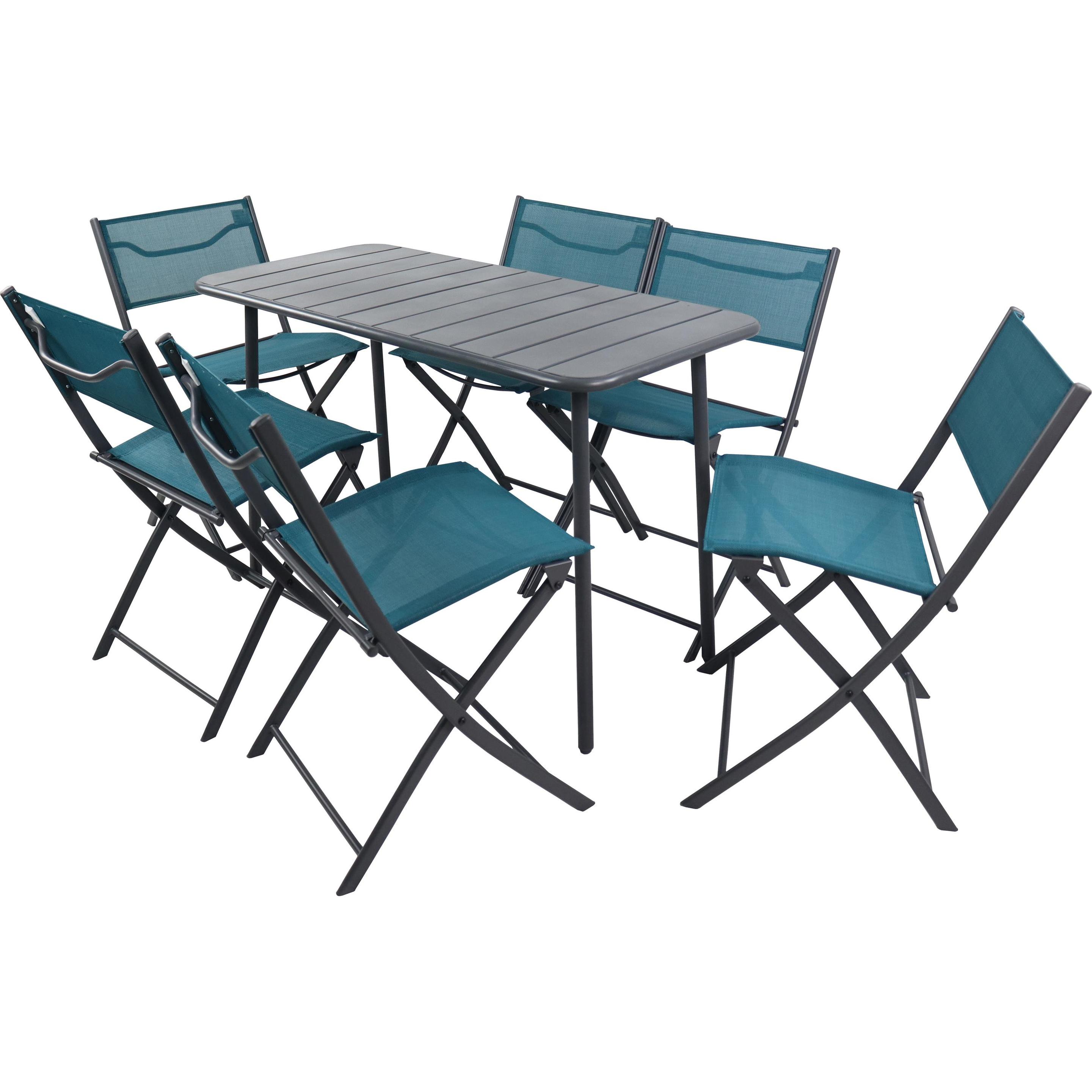 VCM, Gartentisch + Balkontisch, 7 tlg. Bistroset Balkonset Garten Sumila (45 cm)