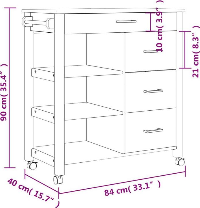 Actual product image vidaXL Küchenwagen