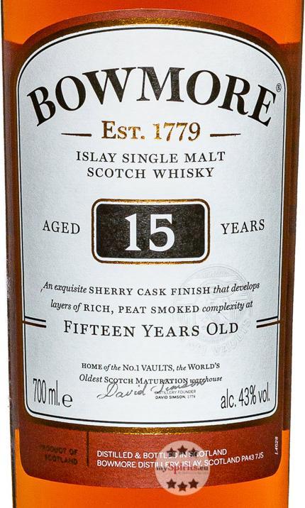Image du produit Bowmore 15 ans (1 x 70 cl)